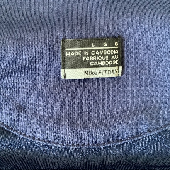 Nike Mens Dri Fi Short Sleeve Blue Polo 1/4 Zip Tiger Woods Collection L Shirt - Picture 8 of 10